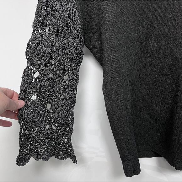 Y2K 90 Joseph A Women Y2K Top XL Crochet Bell Sleeve Whimsigoth Festival Boho - Picture 6 of 10